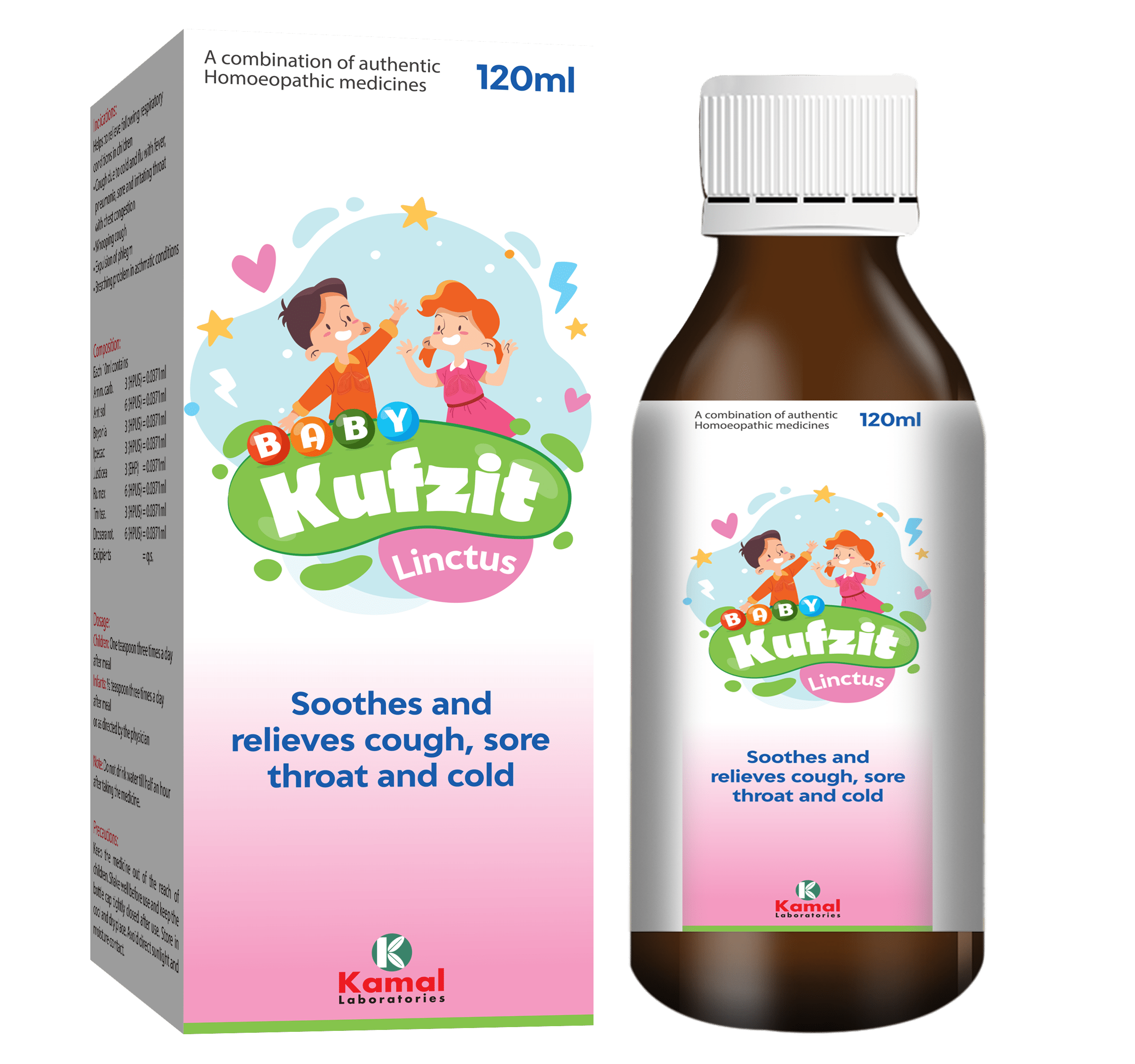 Baby Kufzit Linctus Soothes and relieves cough, sore throat and cold